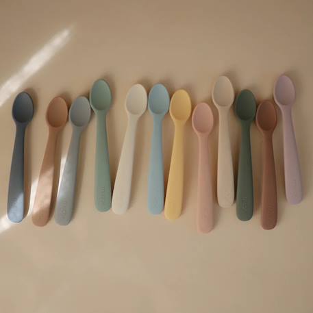 Lot de 2 cuillères silicone Beige, vert+Bleu+Ecru+Jonquille+Stone/cloudy mauve 13 - vertbaudet enfant 