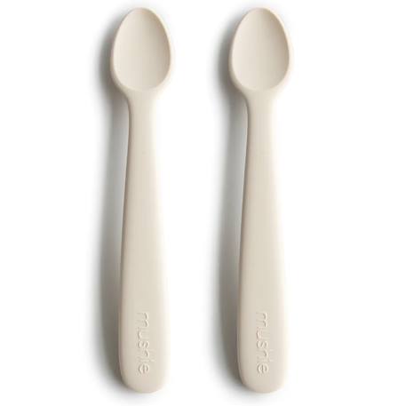 Lot de 2 cuillères silicone Beige, vert+Bleu+Ecru+Jonquille+Stone/cloudy mauve 10 - vertbaudet enfant 