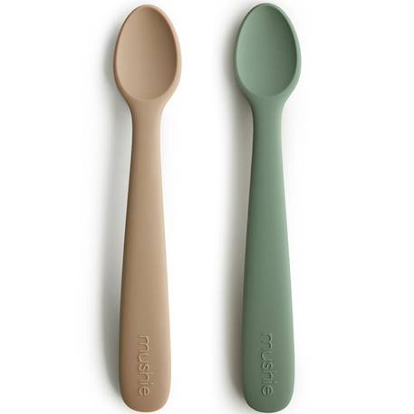 Lot de 2 cuillères silicone Beige, vert+Bleu+Ecru+Jonquille+Stone/cloudy mauve 1 - vertbaudet enfant 