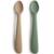 Lot de 2 cuillères silicone Beige, vert+Bleu+Ecru+Jonquille+Stone/cloudy mauve 1 - vertbaudet enfant 