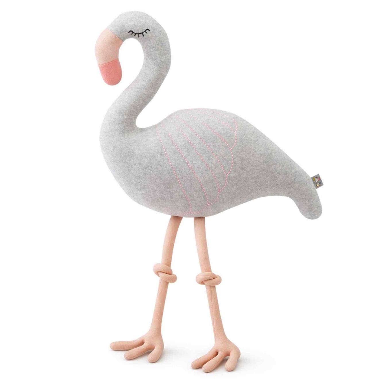 Grande Peluche Flamant Rose En Coton Gris Grande Peluche Flamant Rose En Coton Gris