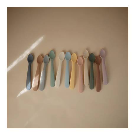 Lot de 2 cuillères silicone Beige, vert+Bleu+Ecru+Jonquille+Stone/cloudy mauve 4 - vertbaudet enfant 