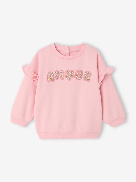 Bébé-Pull, gilet, sweat-Sweat manches longues bébé fille