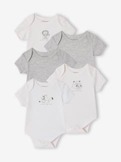 Lot 5 bodies bébé manches courtes  - vertbaudet enfant