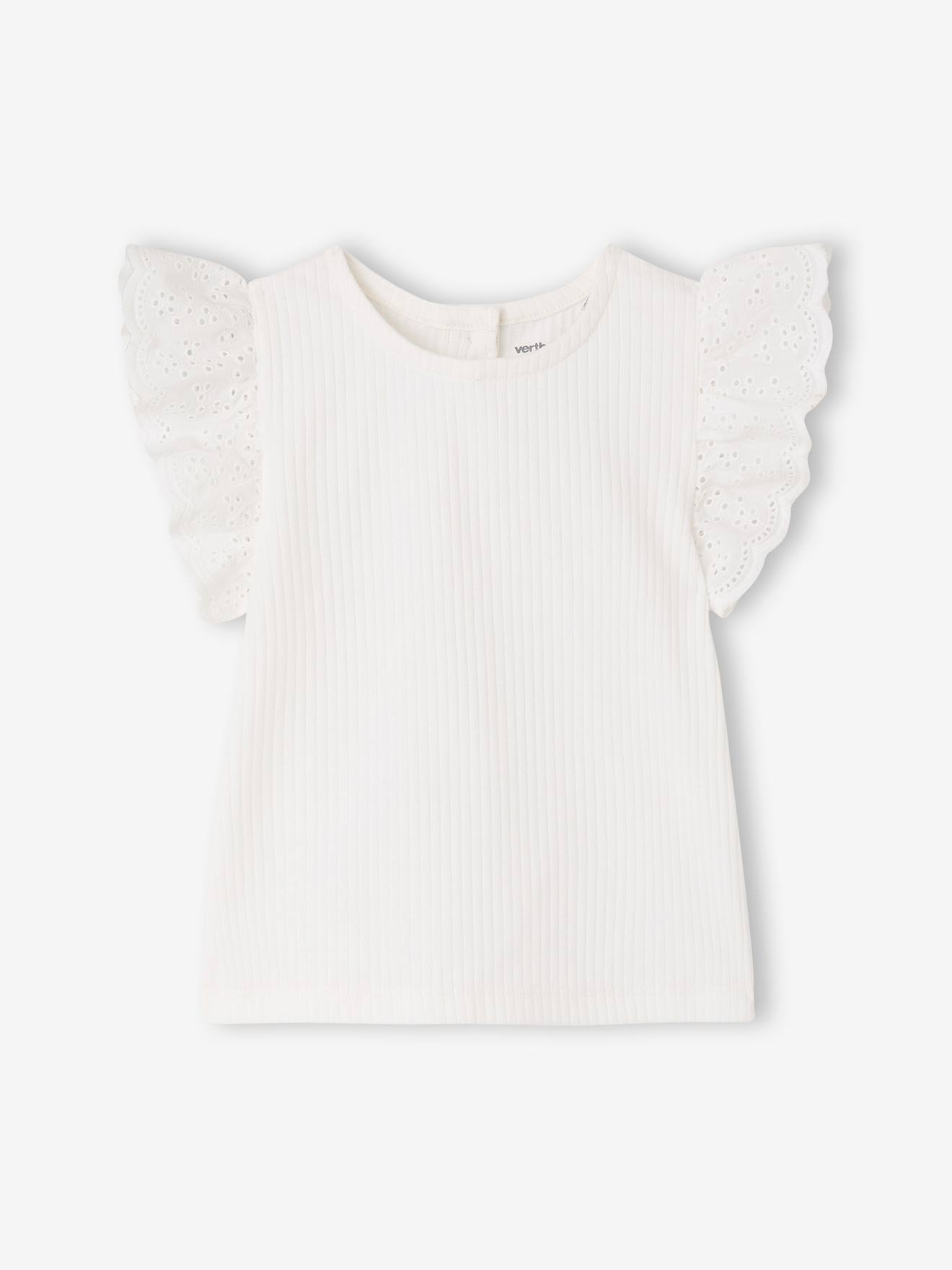 T-shirt bébé fille manches courtes blanc