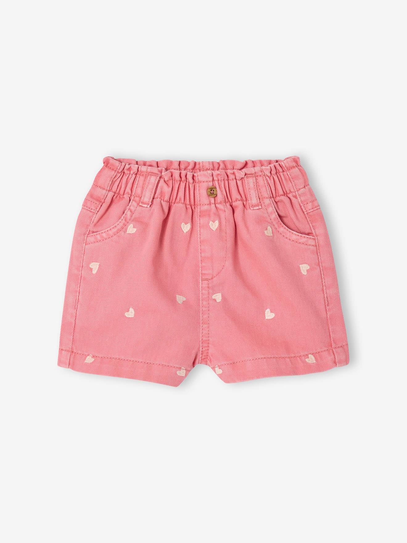 Short bébé fille brodé rose bonbon