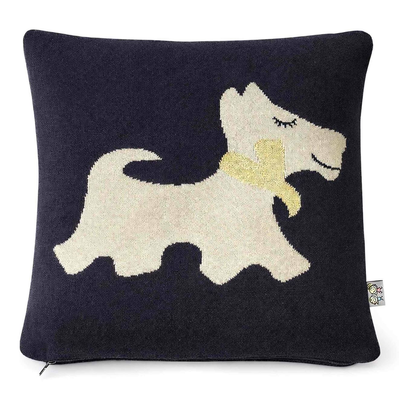 Taie De Coussin En Coton Biologique Noir, Chien