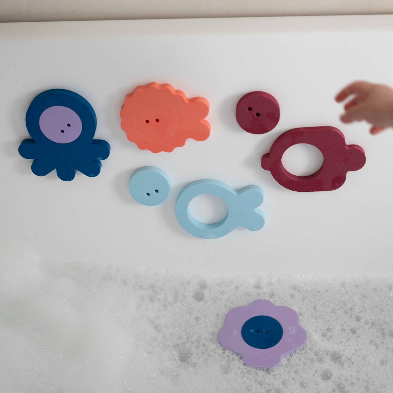 Puzzle De Bain Rose, Bordeaux, Bleu (Quut) - Image 1