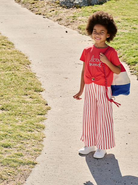 Legging large rayé en maille rayé bleu+rayé rouge 9 - vertbaudet enfant 