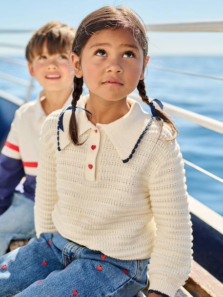 Pull fille en maille fantaisie  - vertbaudet enfant