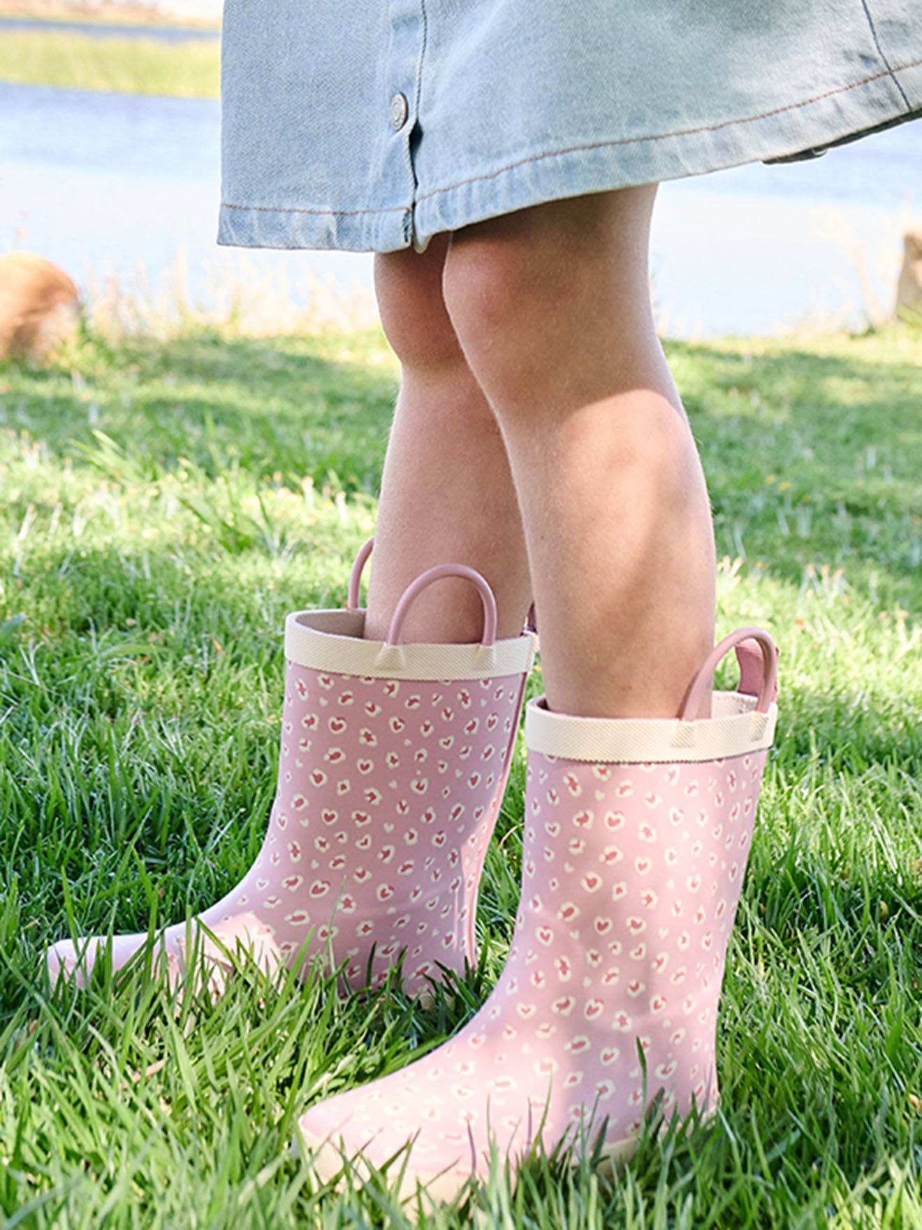 Bottes de pluie fille caoutchouc imprimé collection maternelle rose imprimé