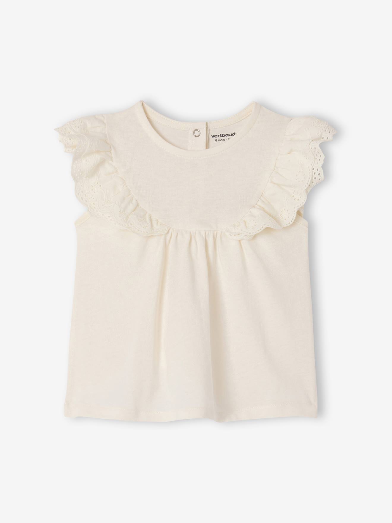 T-shirt broderie anglaise bébé fille écru