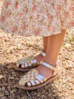 Chaussures-Chaussures fille 23-38-Sandales-Sandales scratchées cuir enfant collection maternelle
