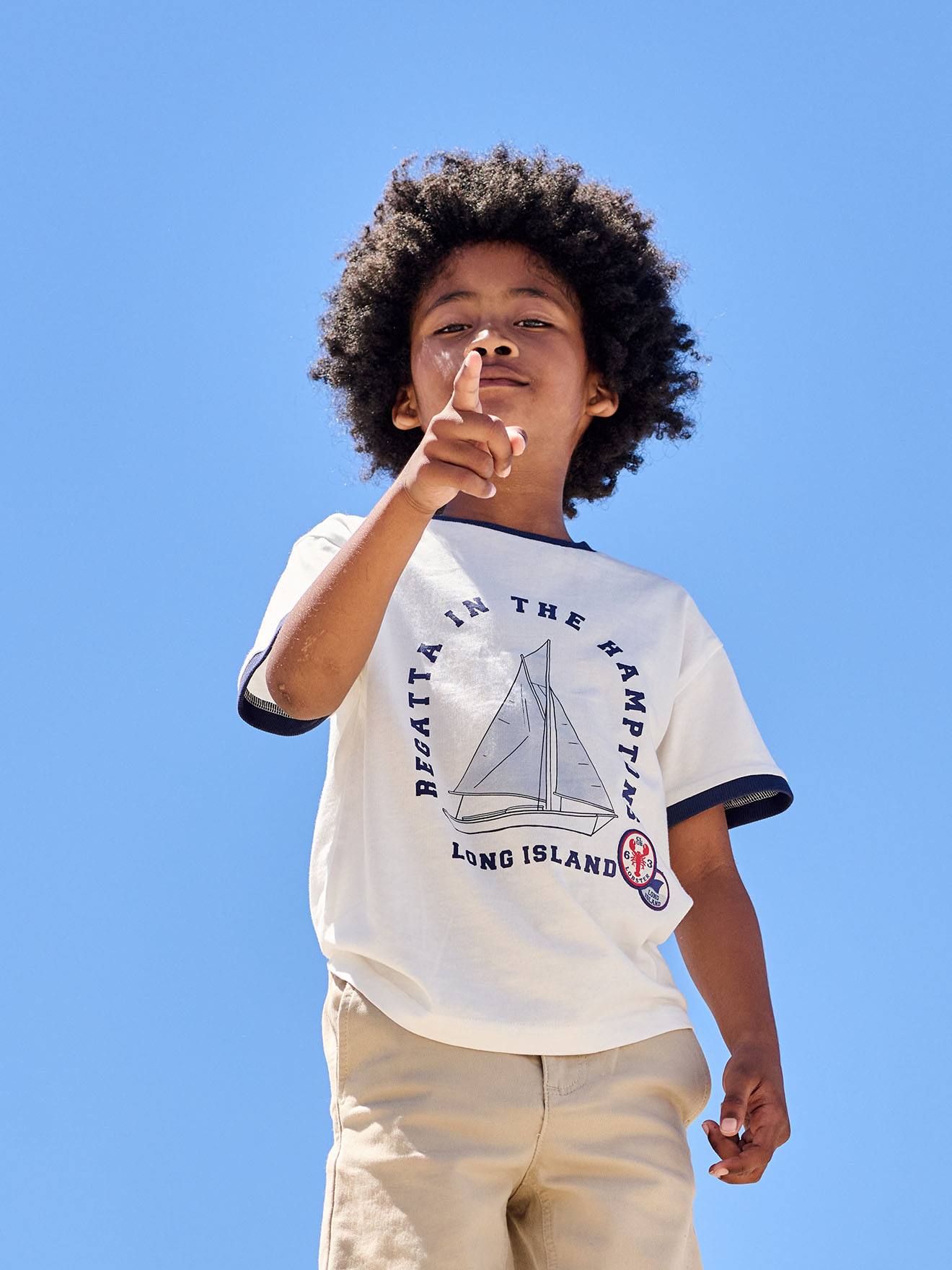 T-shirt garçon manches courtes écru
