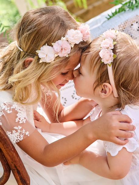 Couronne de fleurs nude et dorée fille  - vertbaudet enfant