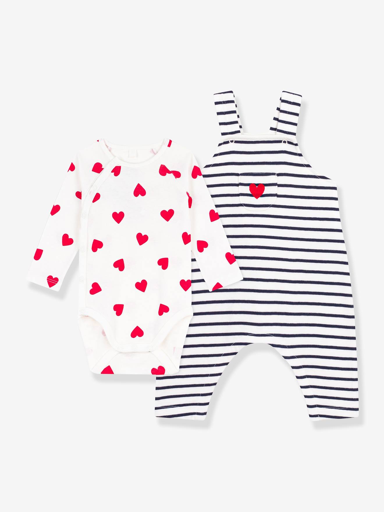 Ensemble body salopette Petit Bateau écru Ensemble body salopette Petit Bateau écru