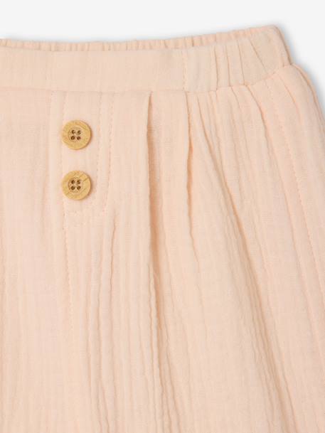 Pantalon bébé mixte coupe sarouel en gaze de coton blanc+Bleu+jaune+rose+tilleul 14 - vertbaudet enfant 