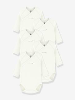 Lot de 5 bodies croisés Petit Bateau  - vertbaudet enfant