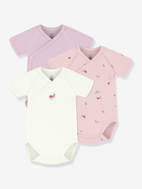 Bébé-Lot 3 bodies croisés bébé coton Petit Bateau
