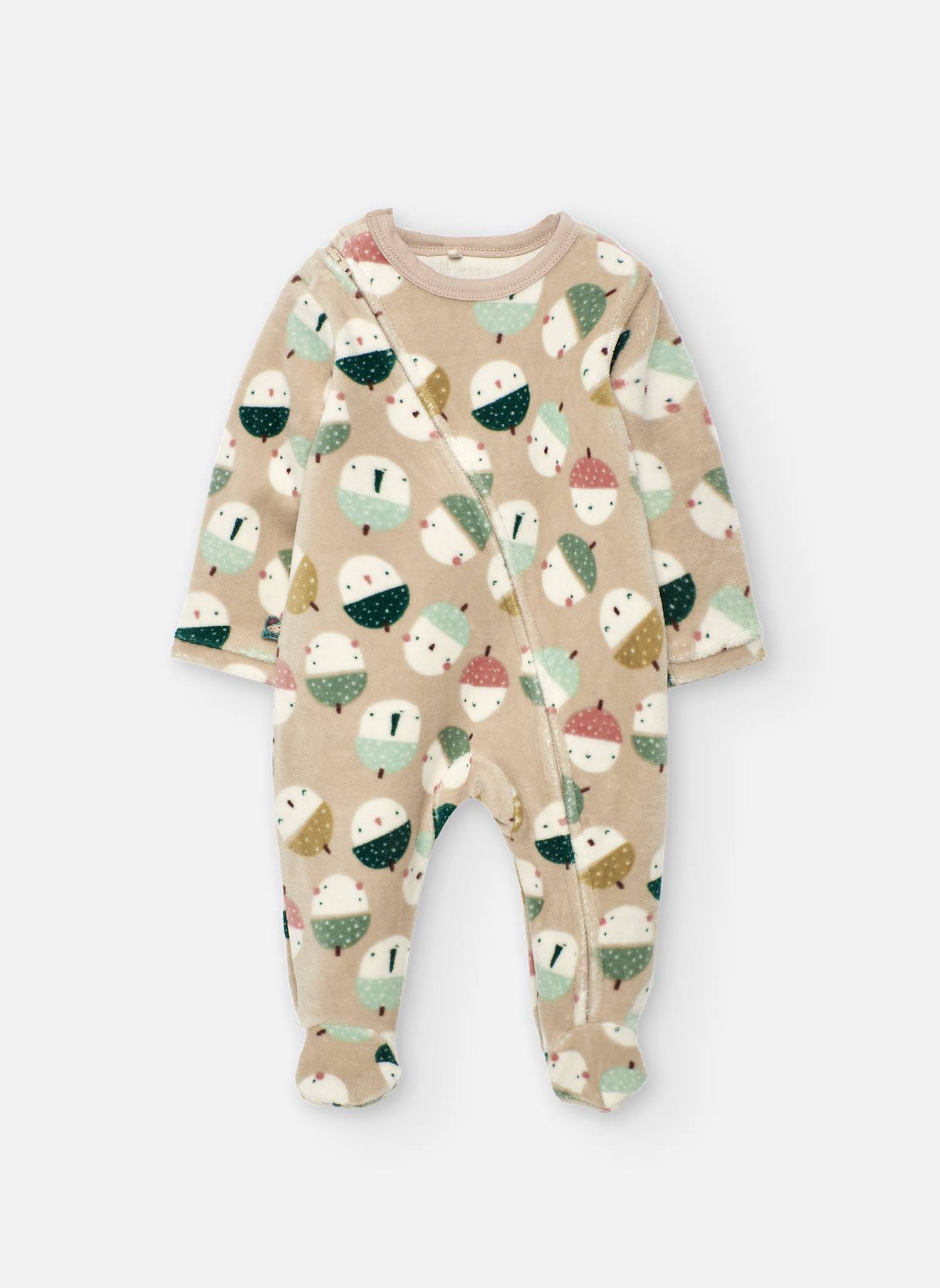 Grenouillere Bébé En Velours À Motifs Animaux Multicolore
