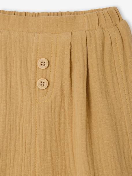 Pantalon bébé mixte coupe sarouel en gaze de coton blanc+Bleu+jaune+rose+tilleul 11 - vertbaudet enfant 