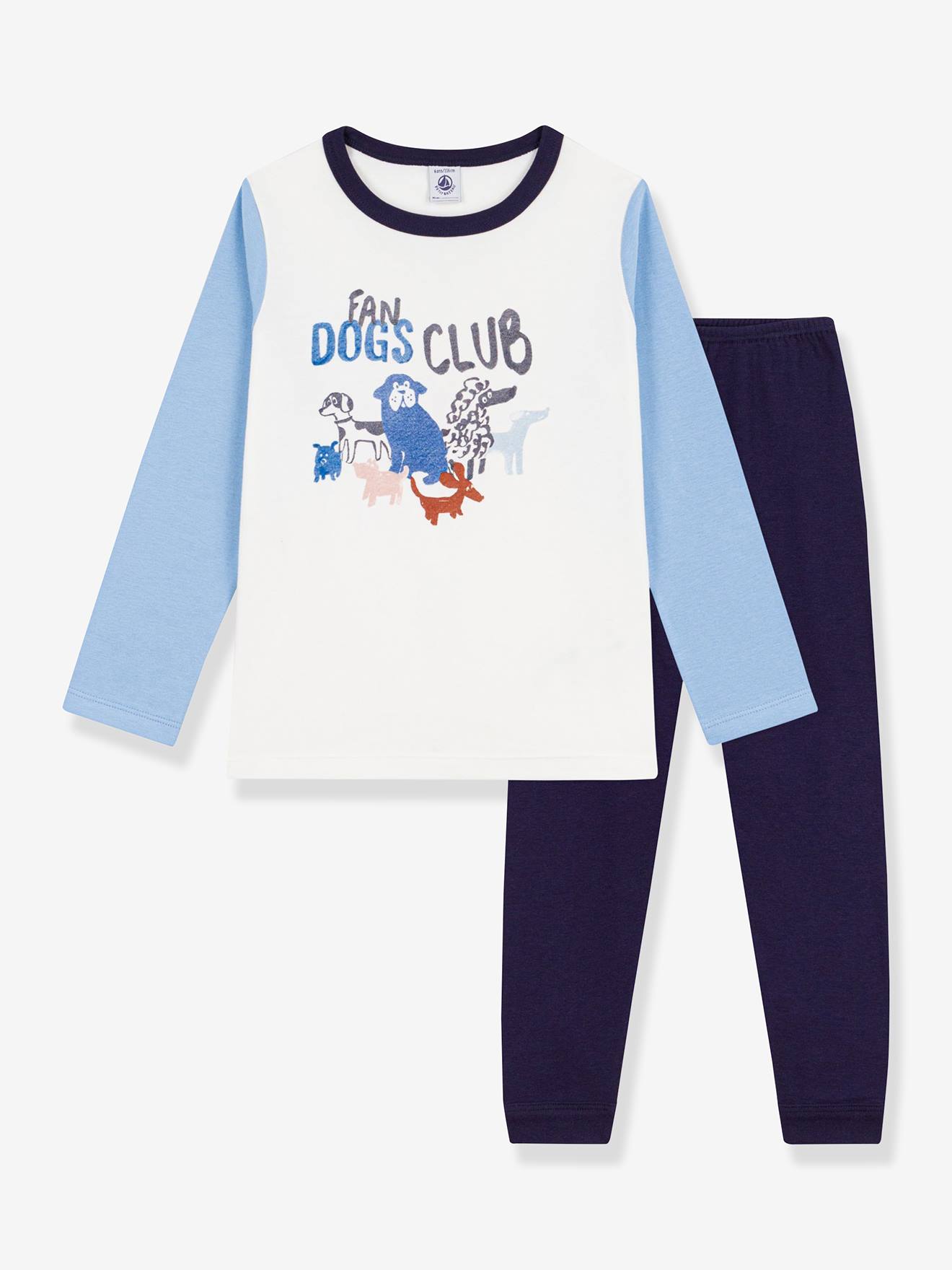 Pyjama enfant coton chien Petit Bateau bleu
