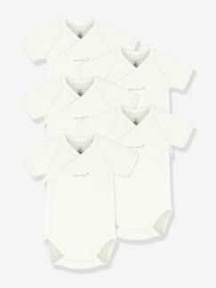 Lot 5 bodies croisés bébé coton Petit Bateau  - vertbaudet enfant