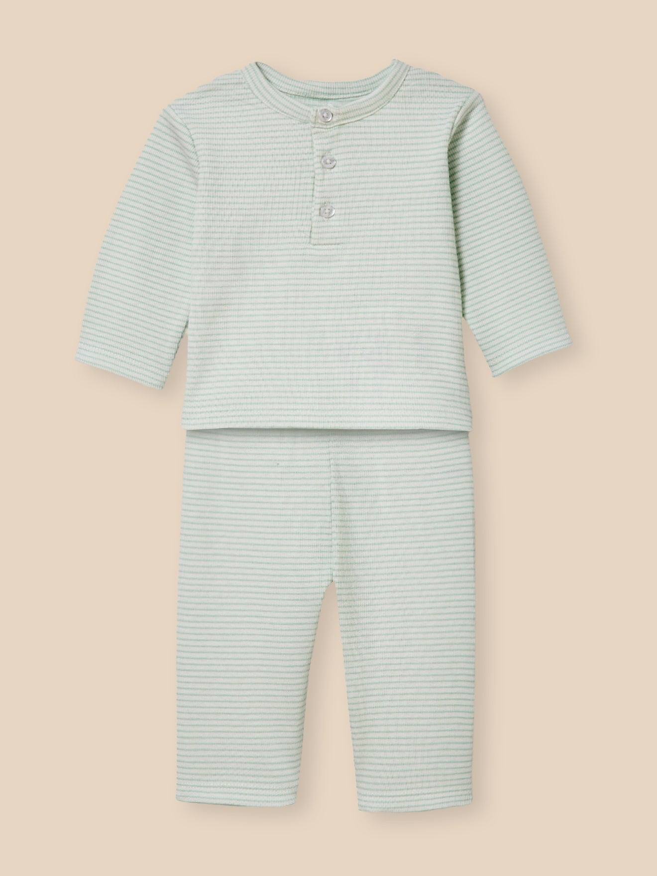Pyjama Ray En Ctes Bb Rayure Amande 20 €