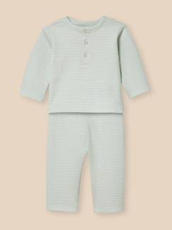Bébé-Pyjama, surpyjama-Pyjama rayé en côtes bébé