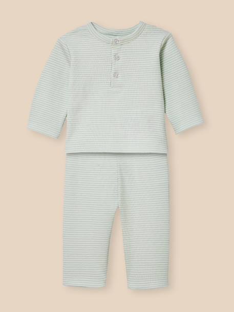 Bébé-Pyjama rayé en côtes bébé
