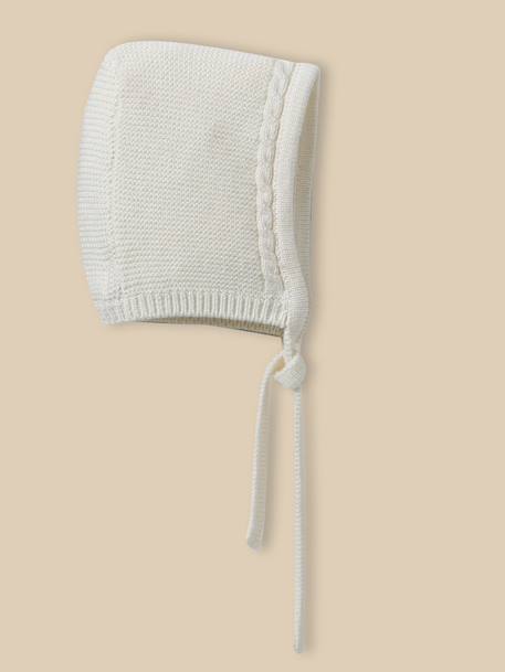 Bébé-Accessoires-Chapeau-Béguin en point mousse bébé