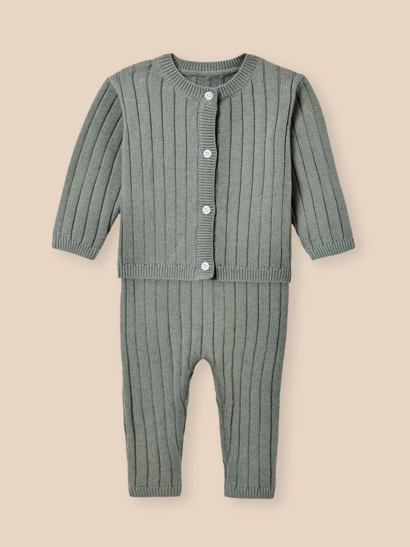 Ensemble Bb Coton Biologique Et Laine Sauge 25 €