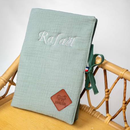 Protège carnet de santé en gaze de coton jeanne Beige+Blanc+Blanc à pois or+Bleu+Camel+Écru+Gris clair+Terracotta+Vert de gris+Vieux rose 38 - vertbaudet enfant 