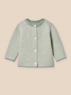 Cardigan rayé bébé - coton biologique  - vertbaudet enfant