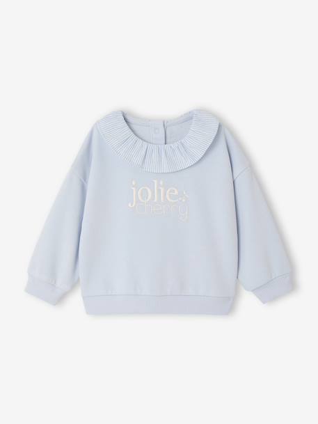 Bébé-Pull, gilet, sweat-Sweat bébé fille collerette