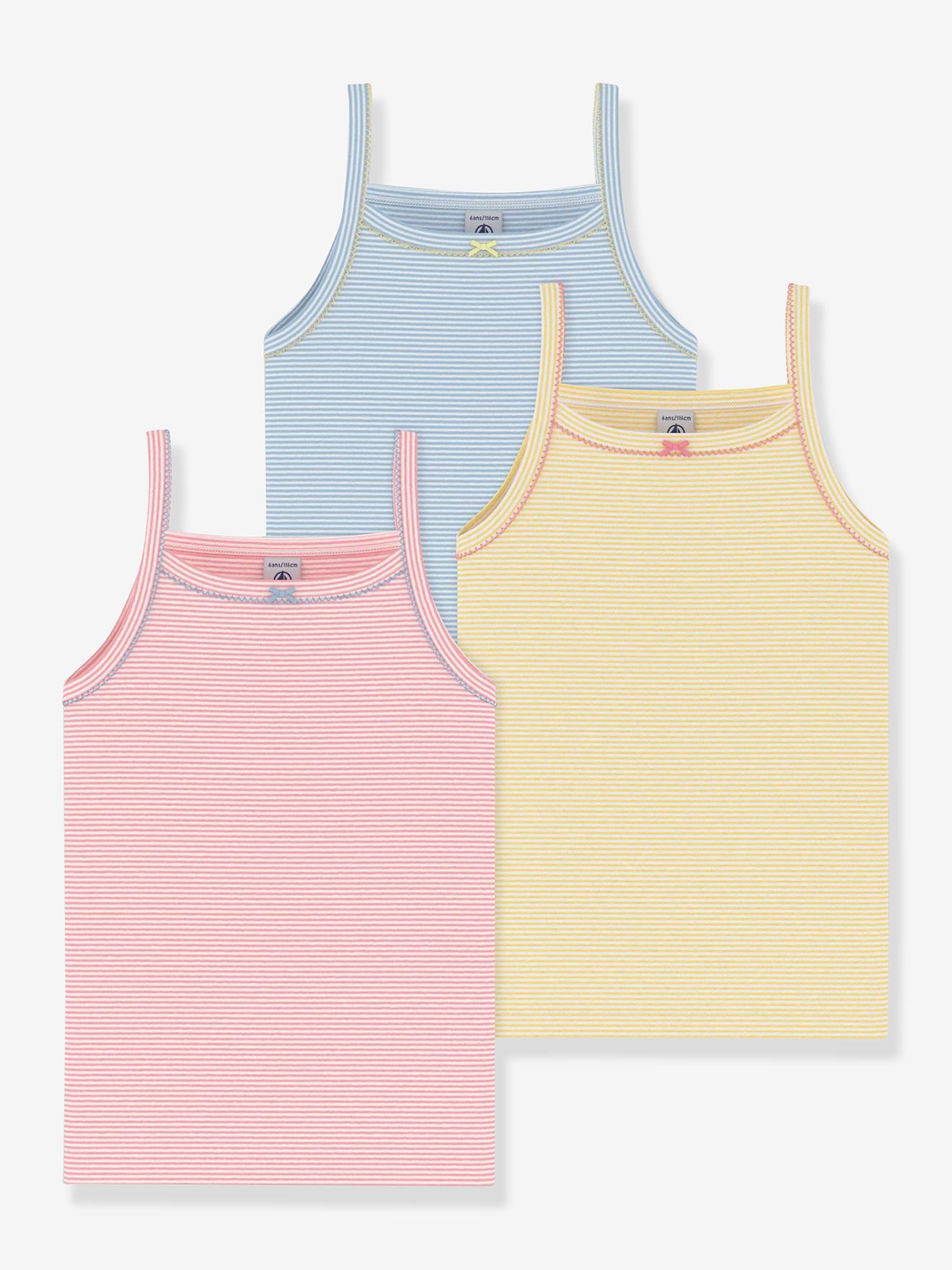 Lot de 3 débardeurs bretelles Petit Bateau blanc