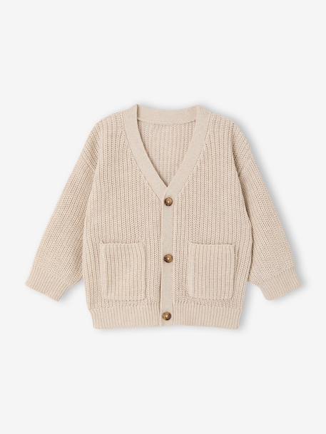 Bébé-Pull, gilet, sweat-Gilet bébé garçon col V essentiel