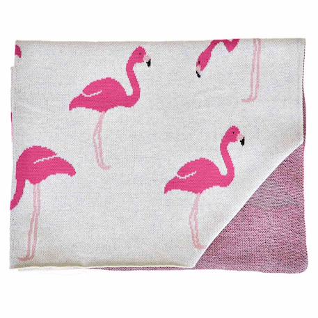 Couverture en coton bio gots Écru, dino+Écru, hippo+Écru, motifs bleu+Gris, champi+Gris, chatons+Gris, flammant rose+Gris, licorne+Multicolore, toucan+Rose, chat 33 - vertbaudet enfant 