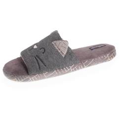 -Chaussons sandales en jersey et semelle à picots antidérapants