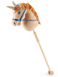 Jouet-Jeux d'imitation-Déguisements-Cheval bâton brownie avec roulettes