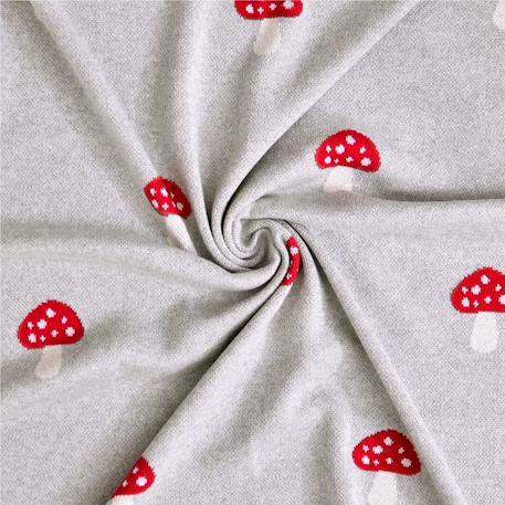 Couverture en coton bio gots Écru, dino+Écru, hippo+Écru, motifs bleu+Gris, champi+Gris, chatons+Gris, flammant rose+Gris, licorne+Multicolore, toucan+Rose, chat 22 - vertbaudet enfant 