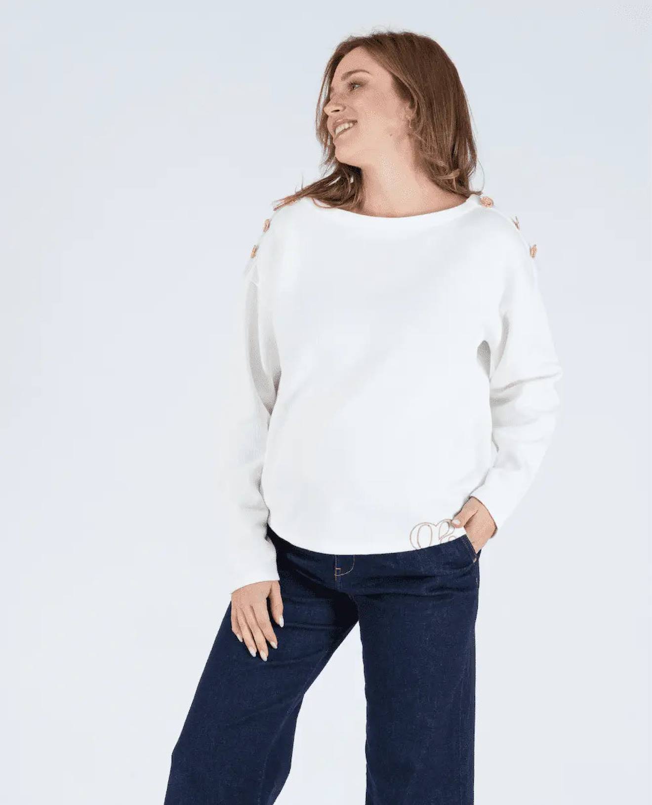 Pull marin de grossesse molene ivoire