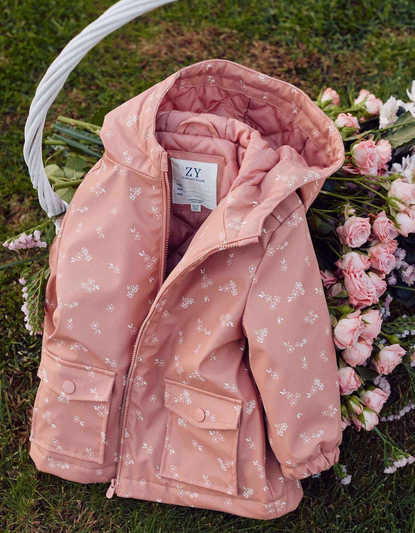 Parka En Caoutchouc Rembourre Avec Capuche Rose 26 €