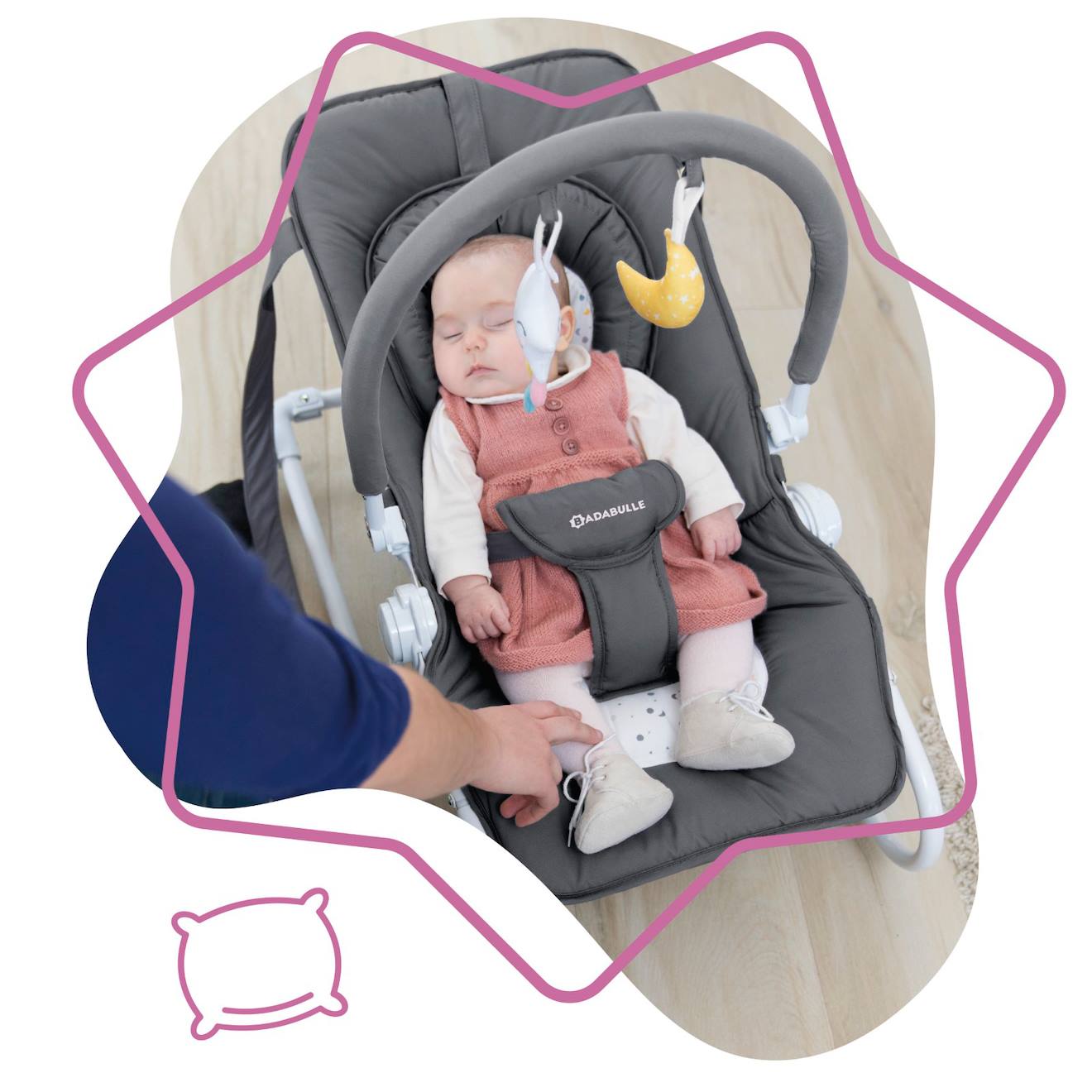 Transat Bébé Easy Moonlight Gris (Badabulle) - Image 1