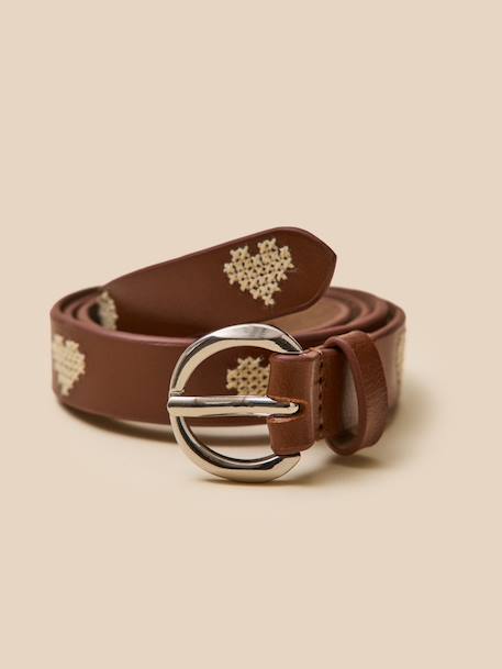 Fille-Accessoires-Ceinture brodée en cuir