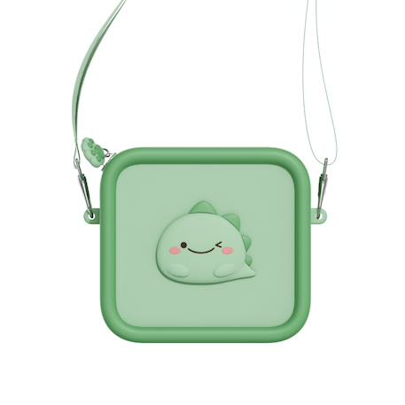 The-Zoo-Family - Sac Pour Appareil Photo En Silicone Dino Green Vert, Noir, Rose