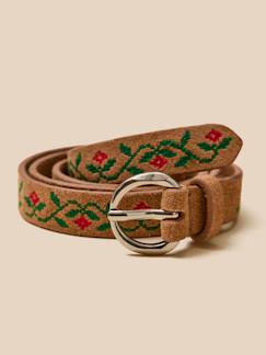 -Ceinture brodée en cuir fille