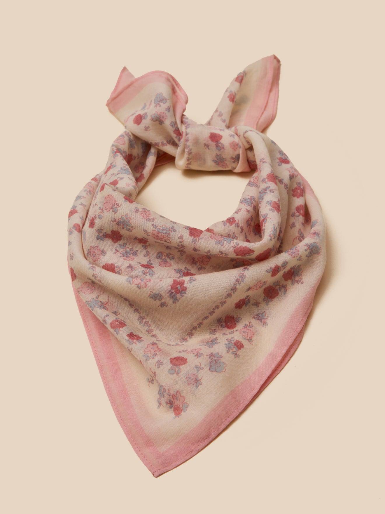 Foulard Fleurs Fille - Coton Biologique Rose 12$