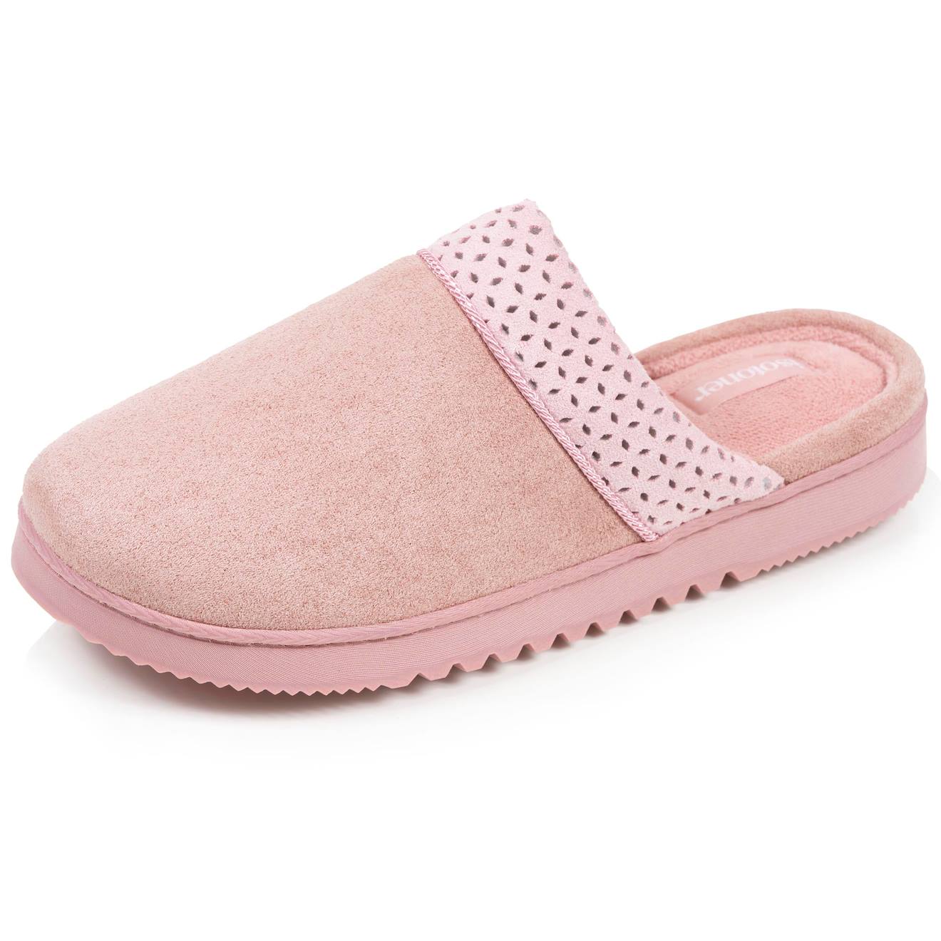 Chaussons Mules Ultra Confortables, En Suédine Rose