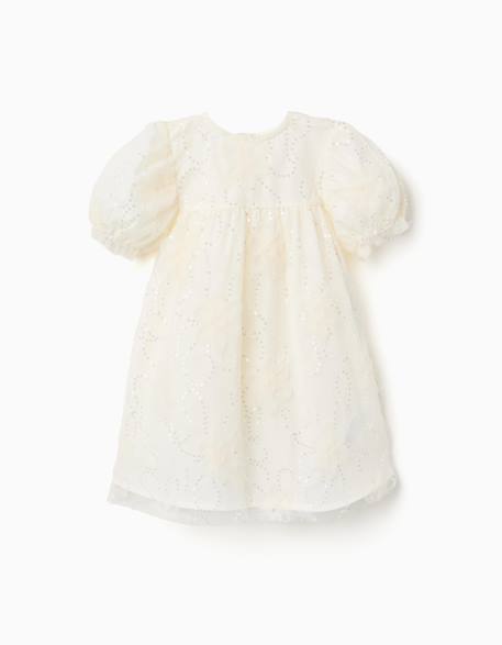 Bébé-Robe à manches ballon et fleurs 3d